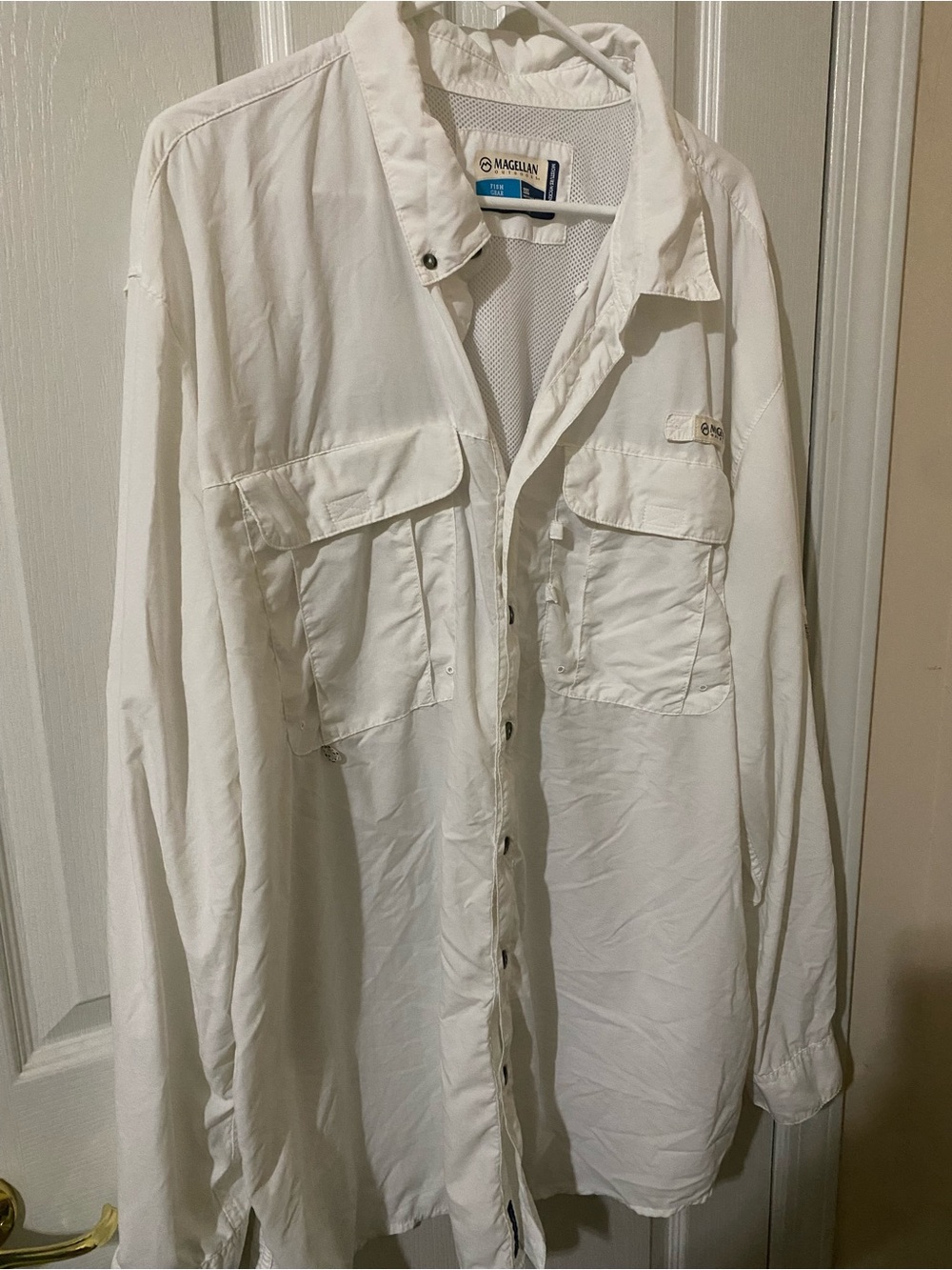 Magellan Outdoors Fish Gear Long Sleeve Men’s Shirt White  2XL